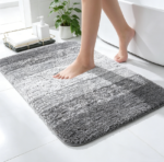 Microfiber Bath Mat with Rubber Backing, Grey
