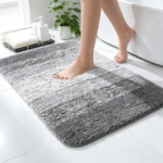 Microfiber Bath Mat with Rubber Backing, Grey