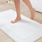 Reversible Cotton Tufted Bathroom Rug, White