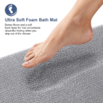 Thick Memory Foam Bath Mat for Tub, Grey - Image 2