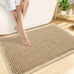 Extra Soft Waffle Bath Mat for Tub, Brown