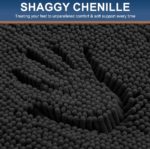 Luxury Chenille Bathroom Mat for Floor, Black - Image 2