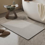 Thin Rubber Bath Mat for Bathtub or Sink, Light Grey