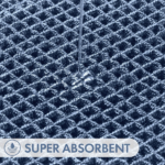 Waffle Weave Runner Rug with Tassels, Blue - Image 2