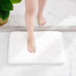 Plush White Bathroom Rug for Shower and Tub - Image 2