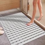 Large Heavy Duty Rubber Shower Mat, White