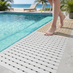 Large Heavy Duty Rubber Shower Mat, White - Image 2