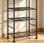 3 Tier Metal Shelf Organizer for Garage, Black