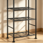 3 Tier Metal Shelf Organizer for Garage, Black