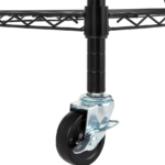 5 Shelf Garage Shelving Rack with Casters, Black - Image 2