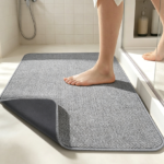 Ultra Thin Low Pile Bath Mat, Grey