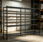 5 Tier Garage Shelving Unit with Leveling Feet, Black