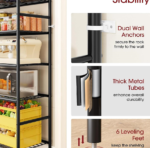 5 Tier Garage Shelving Unit with Leveling Feet, Black - Image 2