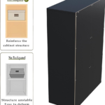 6 Cube Wooden Storage Shelf Bookcase, Black - Image 2