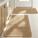 Set of 2 Waffle Bathroom Rugs, Brown