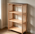 4 Tier Beech Wood Shelf for General Storage, Natural