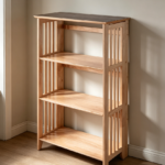 4 Tier Beech Wood Shelf for General Storage, Natural
