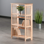 4 Tier Beech Wood Shelf for General Storage, Natural - Image 2