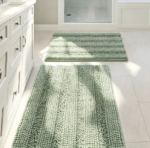 Set of 2 Chenille Non Skid Bath Mats, Sage