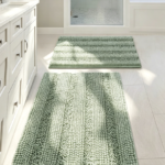 Set of 2 Chenille Non Skid Bath Mats, Sage